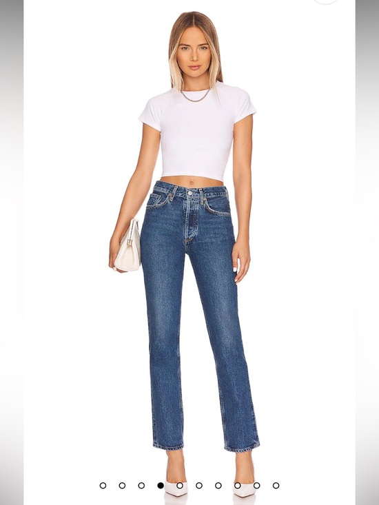 Agolde Denim - AGOLDE Lana Mid-Rise Straight Leg Jeans in Sphere wash